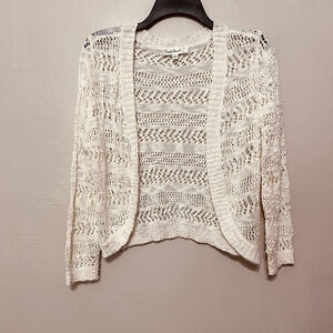 Cloud Chaser Boho Chic Loose Knit‎ Cardigan Shawl Cover Up Crochet Open Knit L